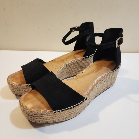 Kelly and Katie Faydrela black Wedges Espadrille Sandals Size 9M - Picture 6 of 11